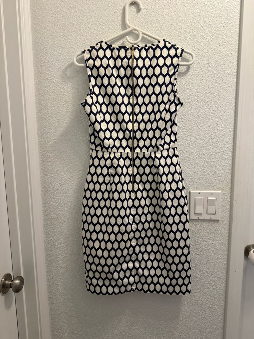 kate spade Navy and White Geometric Sleeveless Sheath Dress - Picture 7 of 10